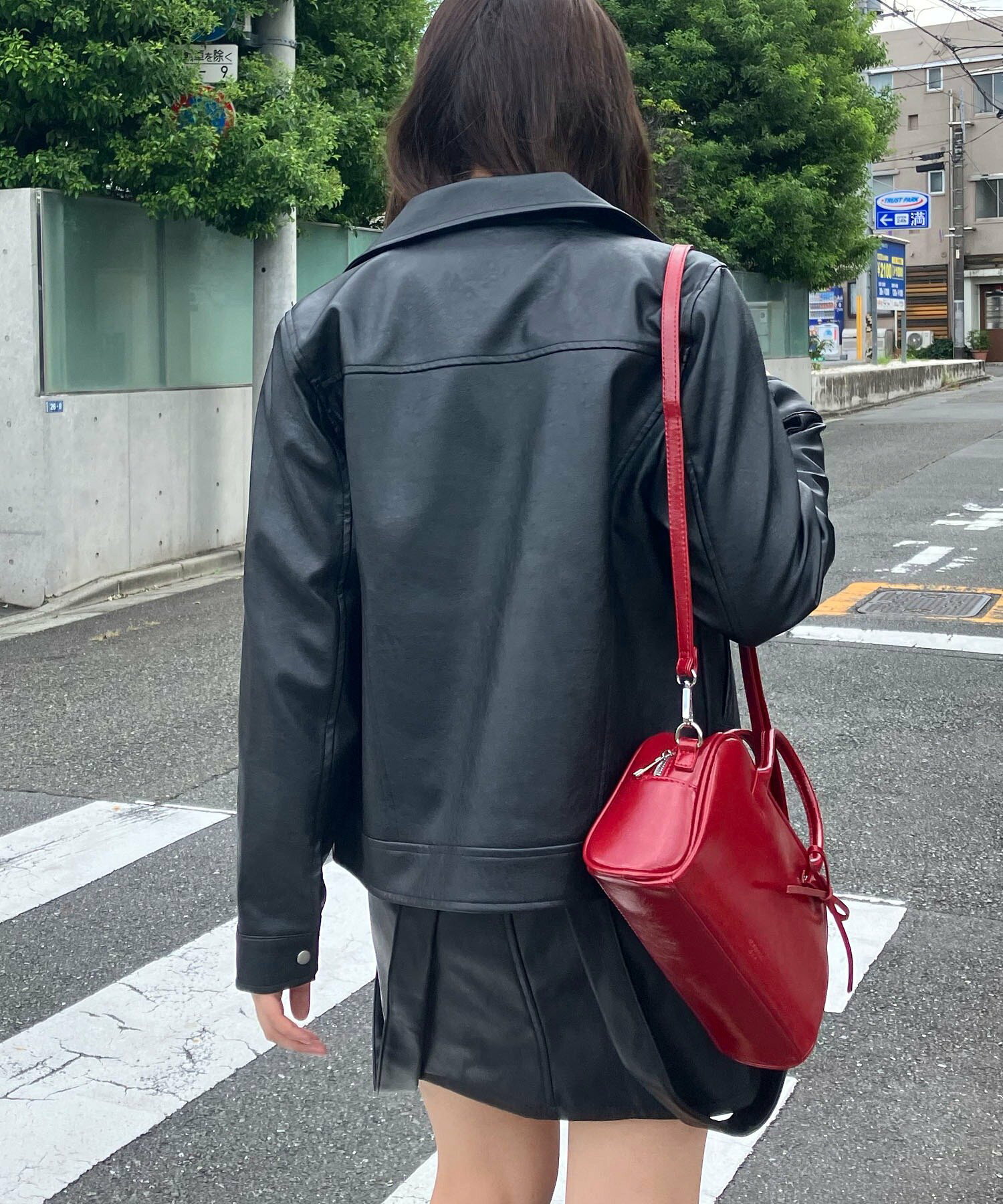 フェイクレザーライダースジャケット 2