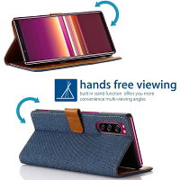手帳型 フリップケース デニム 4