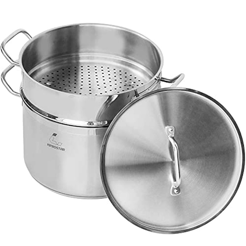 IHステンレス半寸胴鍋 24cm 蒸し器セット 1