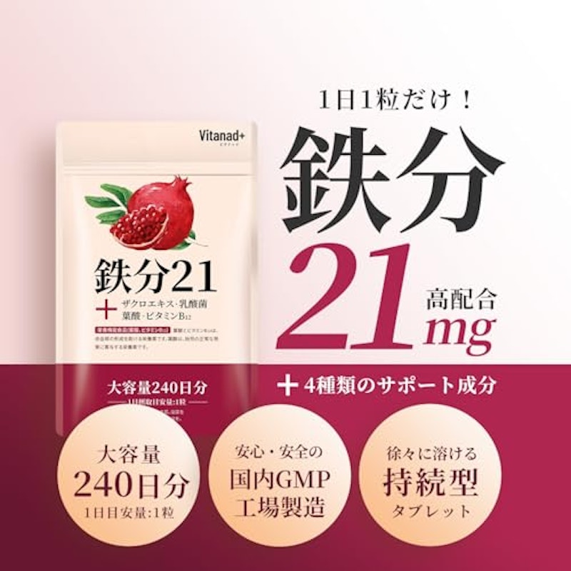 鉄分 21mg サプリ 2