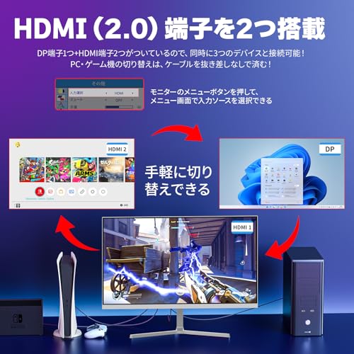 白ゲーミングモニター MSIからも白いゲーミングモニターG274QRFW発売。27インチWQHDで