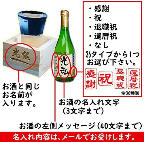 名入れ日本酒 枡 グラスのセット 2