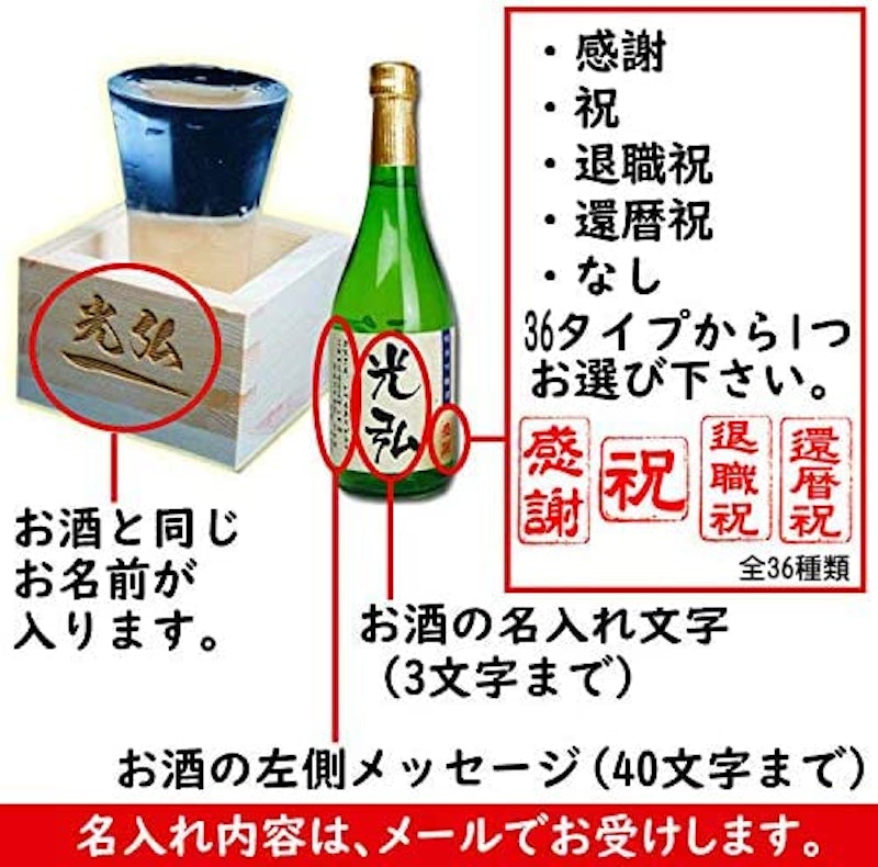 名入れ日本酒 枡 グラスのセット 2