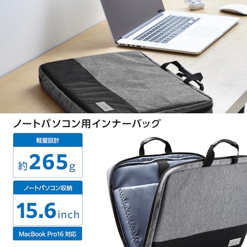 マルチ収納ポケット付きカジュアルインナーバッグ ハンドル付き 2