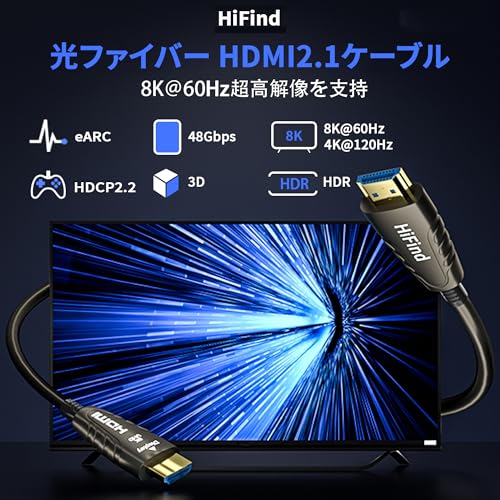 光ファイバーHDMI Ver2.1ケーブル 2