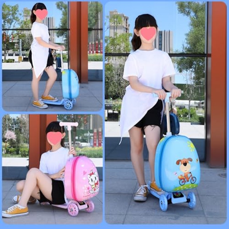SOLLENT 子供用スクーター 16インチ スーツケース 2 in 1 折りたたみ式 3