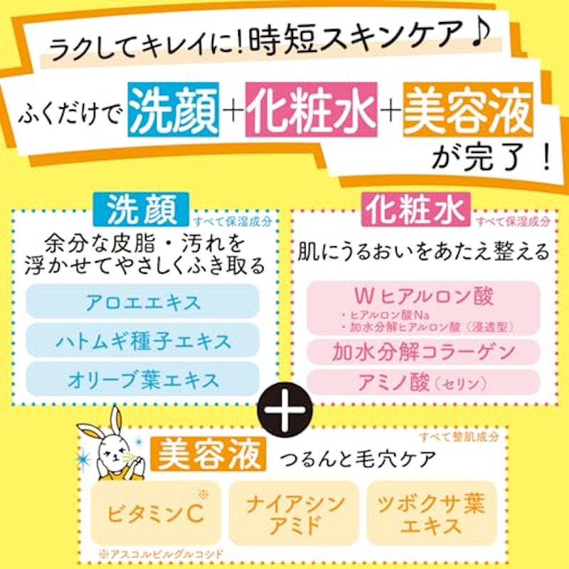 ふくだけ洗顔水シート ビタミンC美容液 4