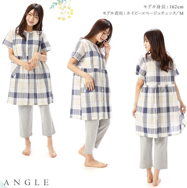 授乳口付き半袖マタニティパジャマ 2