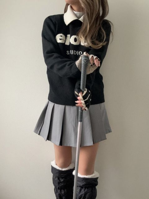  襟付きロゴセーター 4