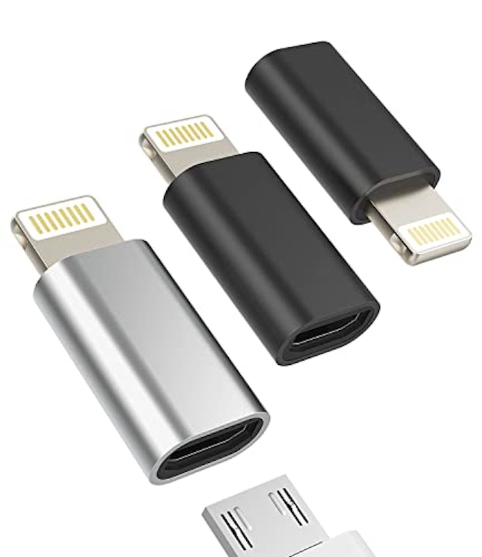 マイクロUSBメスライトニング オス充電器アダプター 3個セット 1