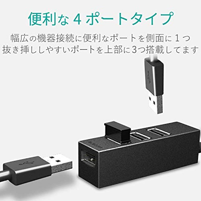 機能主義USBハブコンパクト ACアダプタ付 2