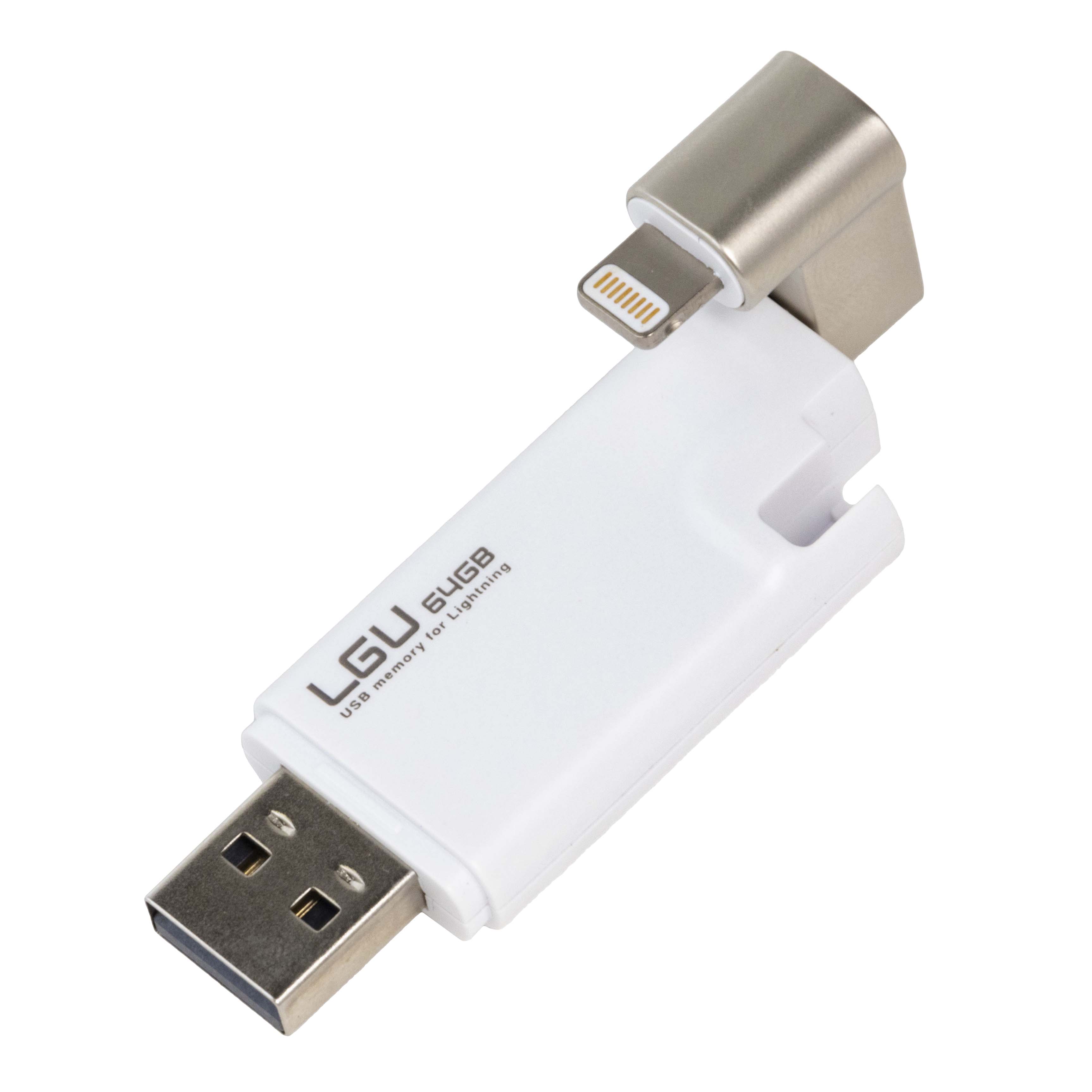 ロジテック ライトニング USBメモリ 32GB microB タイプC変換アダプタ付 かんたんバックアップ LMF-LGU3A032GBK