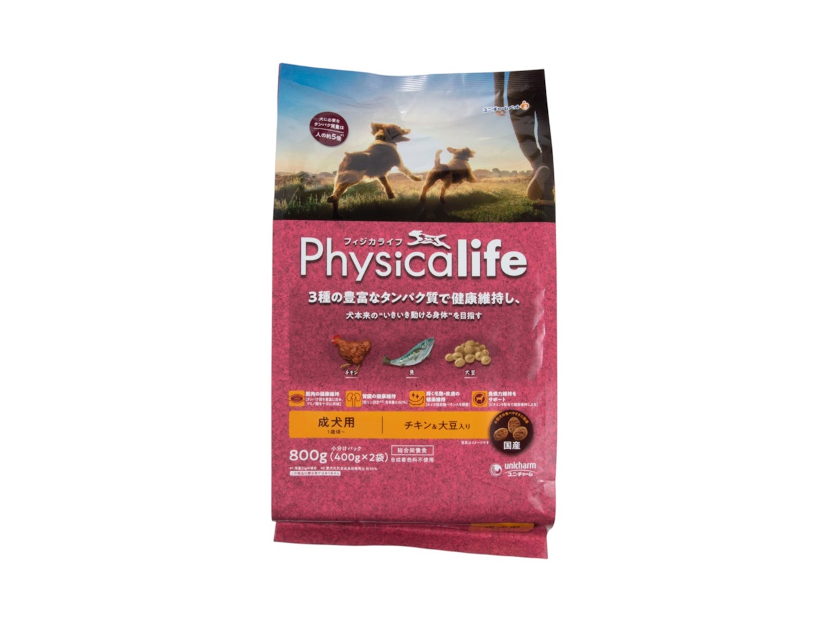 ユニ・チャーム Physicalife 成犬用 チキン&大豆入りをレビュー ユニ・チャーム Physicalife 成犬用 チキン&大豆入りをレビュー