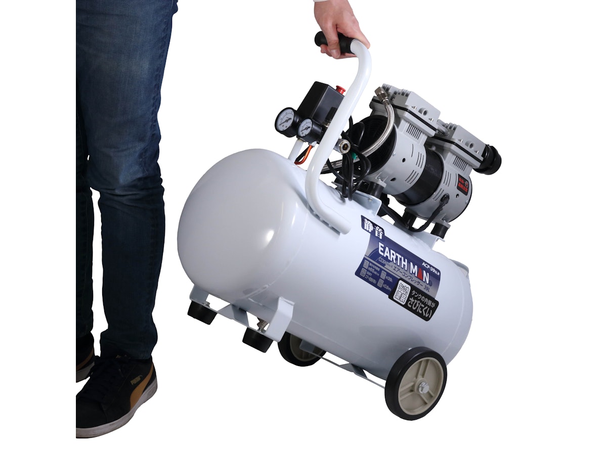 高儀 EARTH MAN 静音オイルレスエアーコンプレッサー 39L ACP-39SLBを 高儀 EARTH MAN 静音オイルレスエアーコンプレッサー 39L ACP-39SLBを