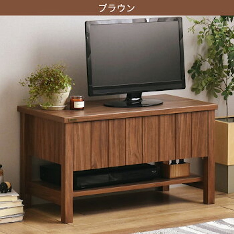 ナチュラルテイストな天然木調のテレビ台(ローボード80cm幅 ホワイト) 2
