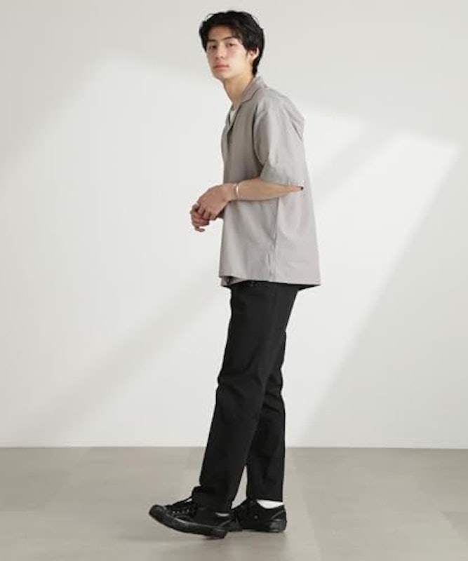 ストレッチ ワイド オープンカラー シャツ 5