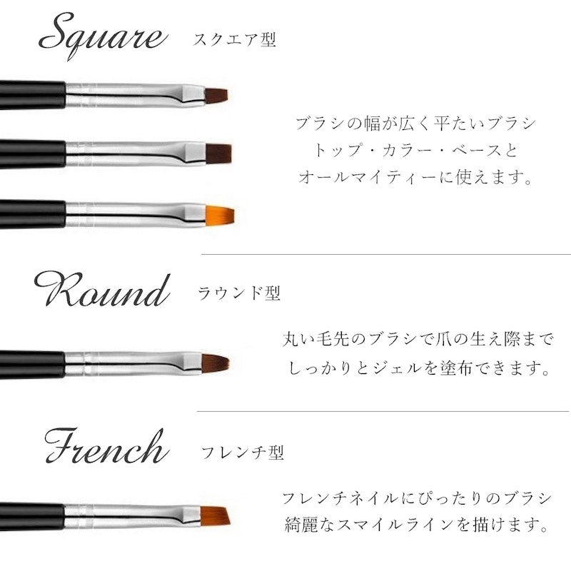 ジェルネイルブラシ セット 3
