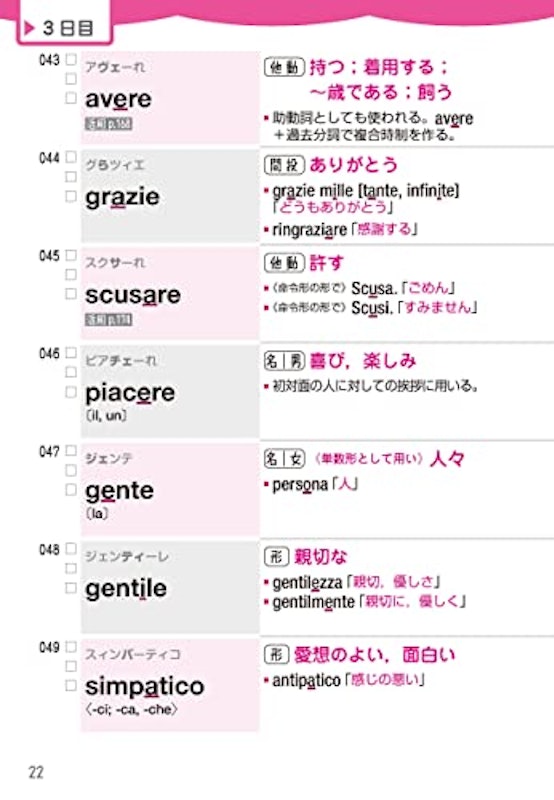 1か月で復習するイタリア語基本の500単語 新装版 6