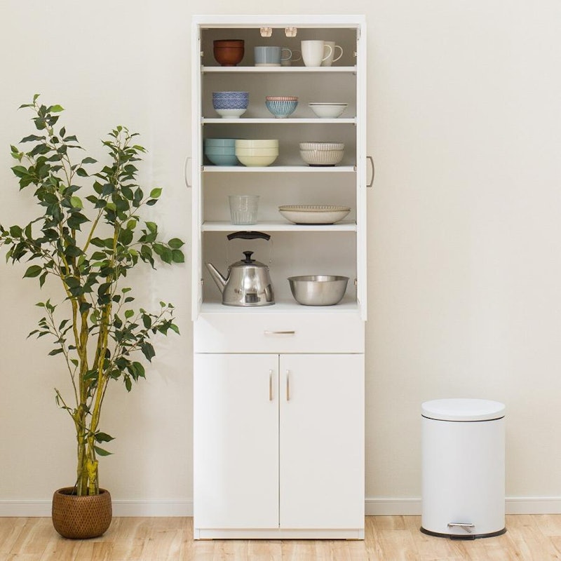 ニトリホワイト 食器棚 3段引き出し付き ニトリホワイト 食器棚 3段引き出し付き