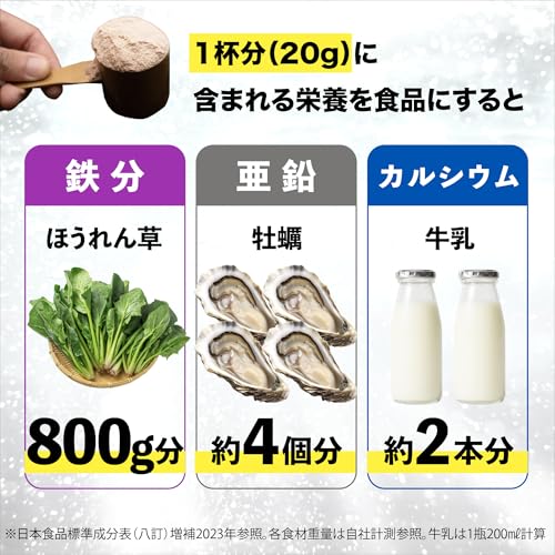 1日分の鉄と亜鉛が補えるおいしいプロテイン 黒ゴマ味 2