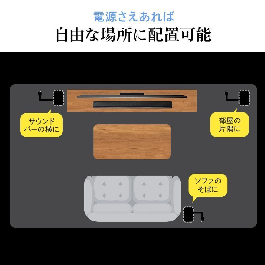 サウンドバー ワイヤレスサブウーファー付き 3