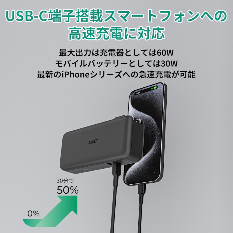 モバイルバッテリーとAC充電器の一体型 6