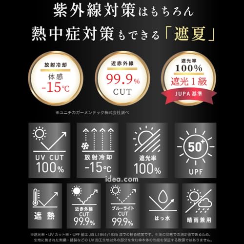サンブロックラボ遮夏クール晴雨兼用傘2段2way Mattブラック 4