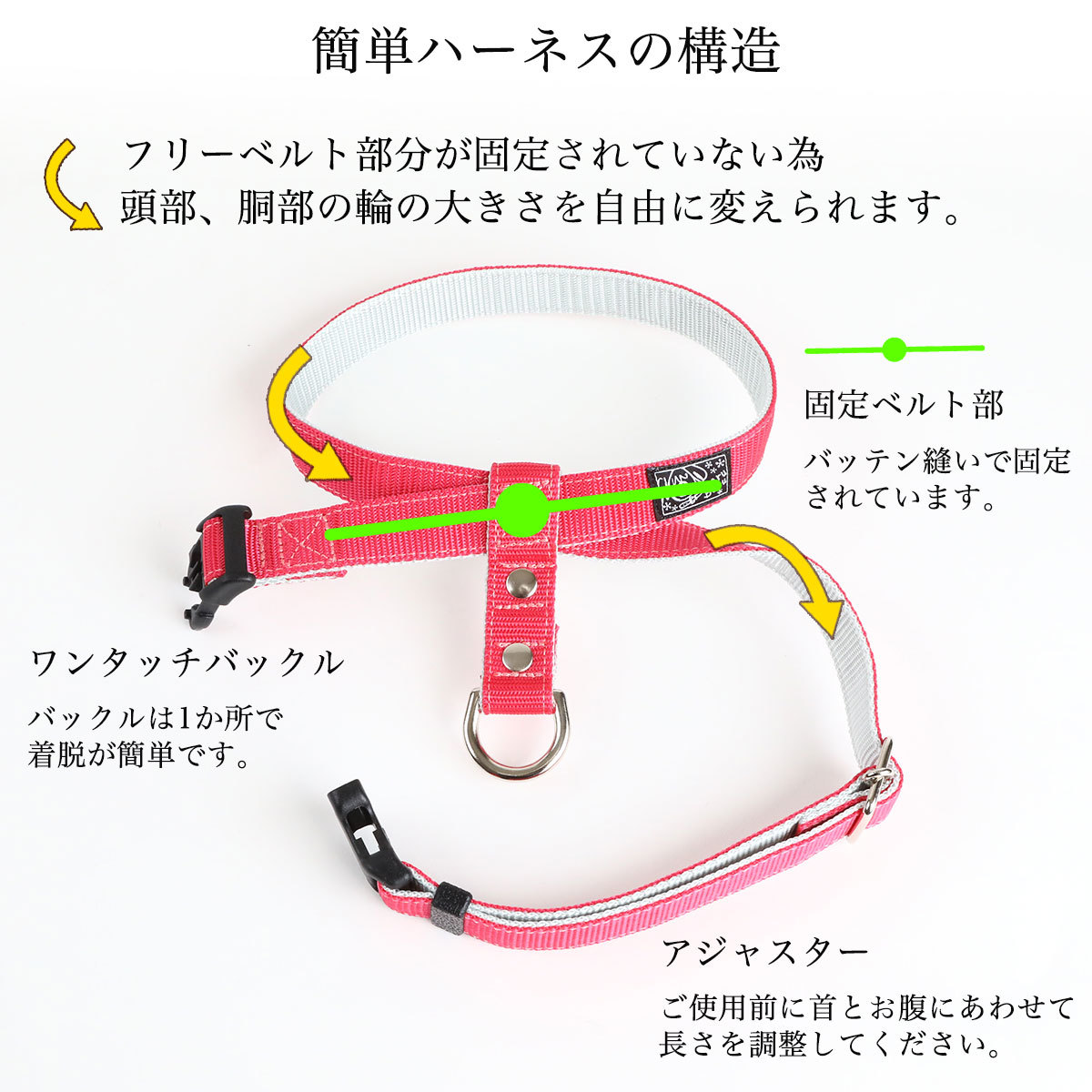 抜けにくくて着脱がしやすいハーネス 2