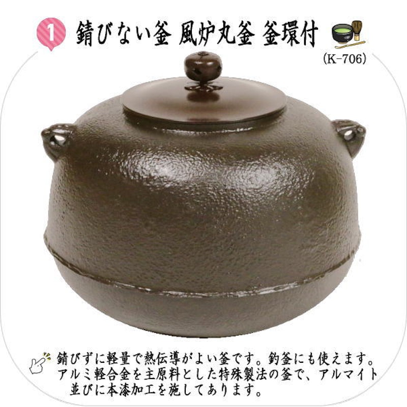 紅鉢8点セット 風炉丸釜 2