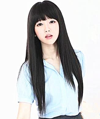 黒髪 ウィッグ ロング ストレート ぱっつん前髪 9