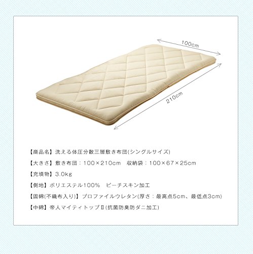 洗える体圧分散三層敷き布団 2