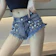 トップ・ワン デニムパンツ ローライズ マイクロミニ 1