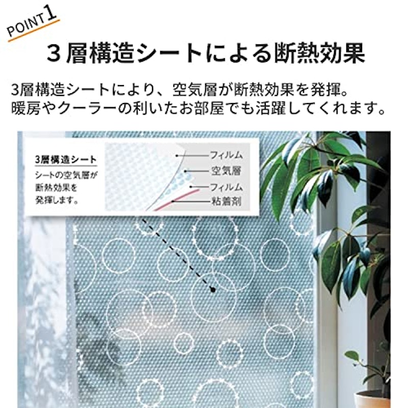 すりガラス対応窓ガラス断熱目隠しシート レース柄 3