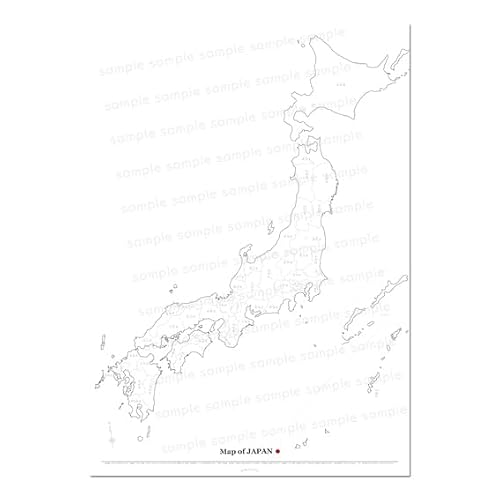 白い日本地図ポスター 1