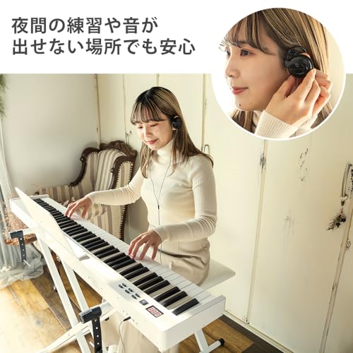 TORTE 電子ピアノ 譜面台・ヘッドフォン付き