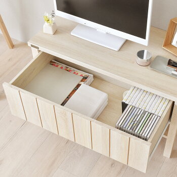 ナチュラルテイストな天然木調のテレビ台（ローボード80cm幅 ホワイト） 7