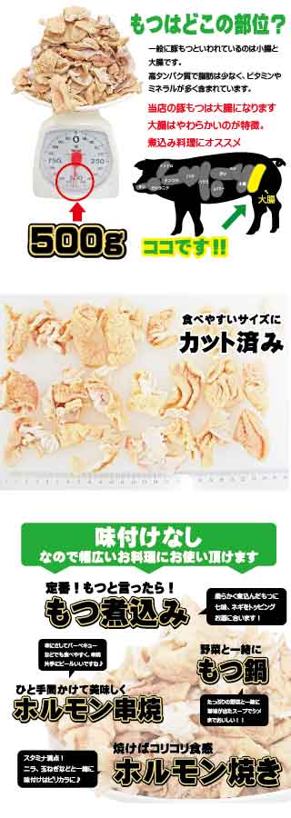  国産 豚もつ大腸  4