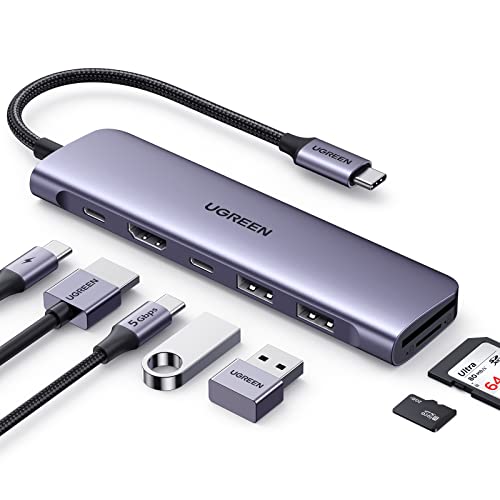 変換アダプタ 超軽量 7ポート USB Type C ハブ USB C HDMI 4K出力 PD