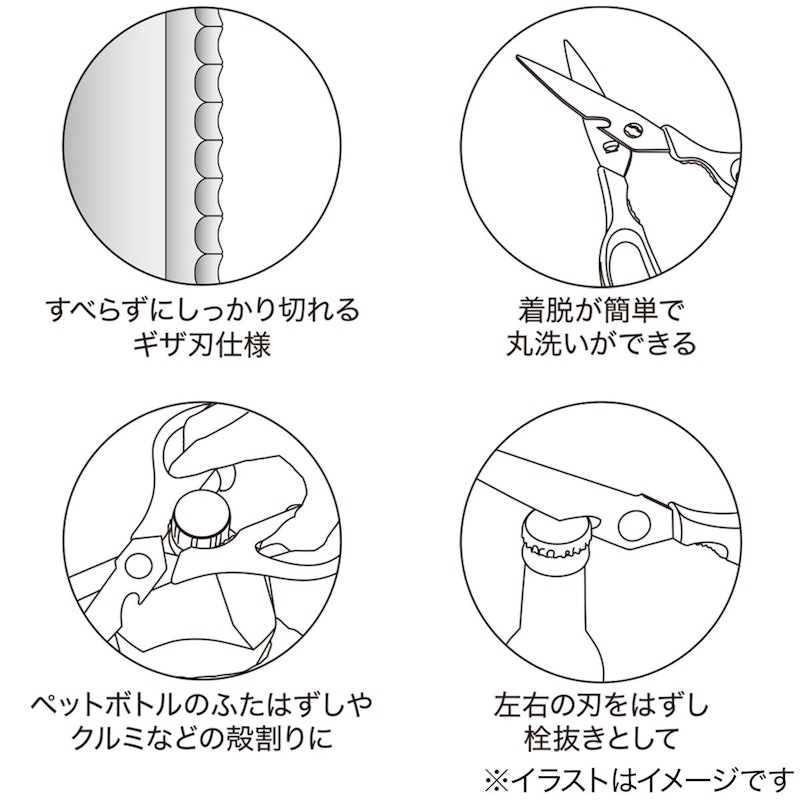 取り外せるキッチンバサミ 3