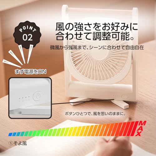 磁気吸着式卓上扇風機 4