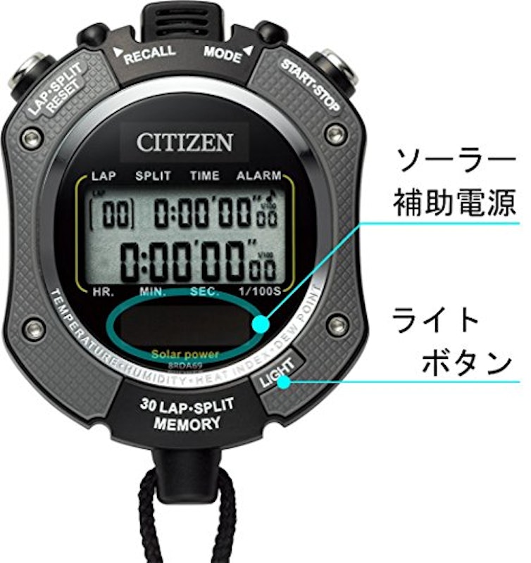 CITIZEN ソーラー電源 ストップウォッチ 2