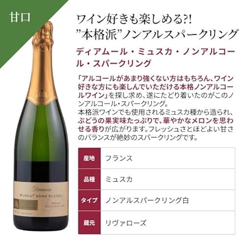 ディアムール・ミュスカ・ノンアルコール・スパークリング 2