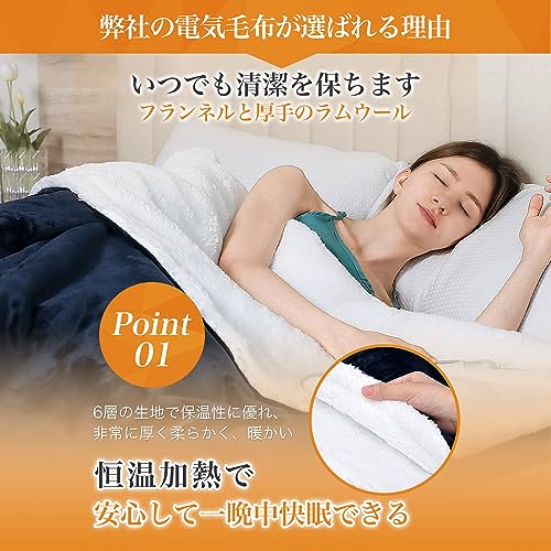 洗濯可能 電気毛布 掛け敷き兼用 150×80 ブルー 温度調節 タイマー 2個 洗濯可能 電気毛布 掛け敷き兼用 150×80 ブルー 温度調節