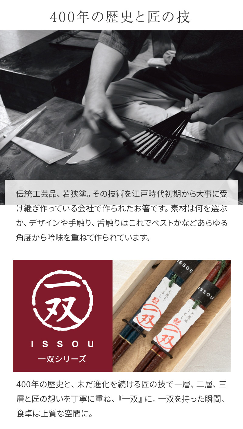 名入れ メッセージ箸 2膳　桐箱 4