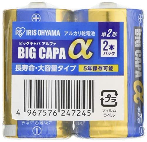 BIG CAPA α 乾電池 単2 アルカリ 2本パック 1