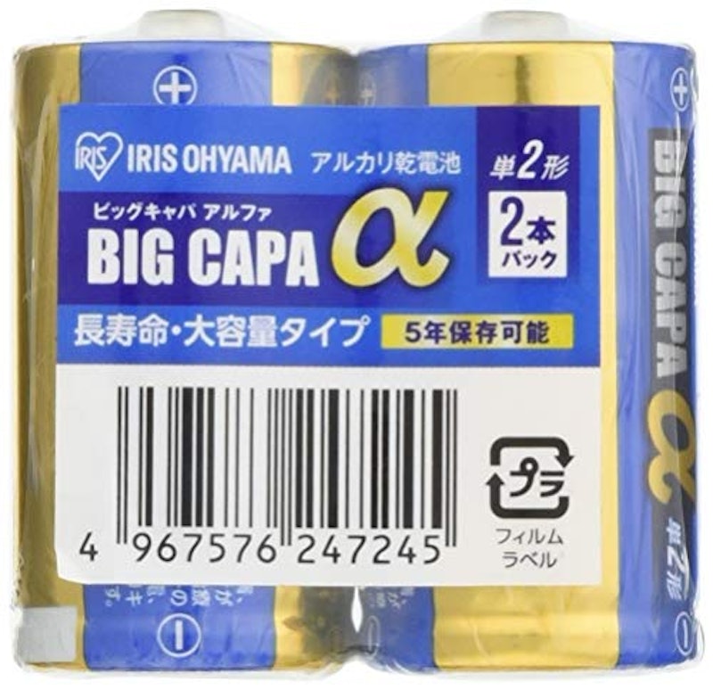 BIG CAPA α 乾電池 単2 アルカリ 2本パック 1