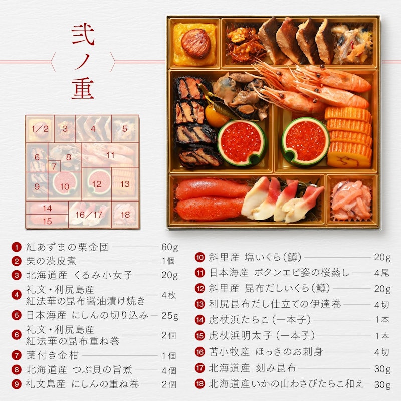 花咲蟹入り海鮮三段重 あつもり 4