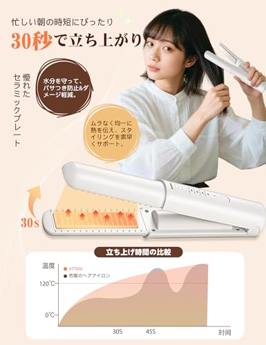 ATTKAI コードレスヘアアイロン 3
