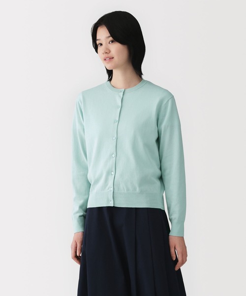 UVカット強撚コットンクルーネックカーディガン 4
