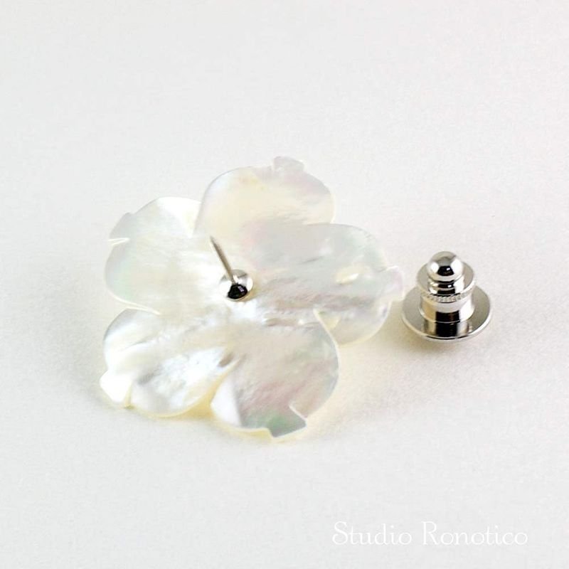 Ronotico 白蝶貝と本真珠淡水パール お花のブートニエール 4